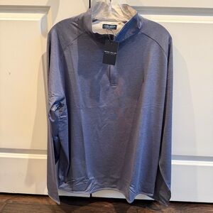 Peter Millar Stealth Performance Quarter-Zip Nebular Blue MF25XK60 nwt